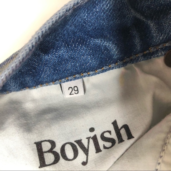 Boyish Tommy High Rise Straight Jeans Ripped Dirty Dancing Blue 29 - Picture 5 of 11